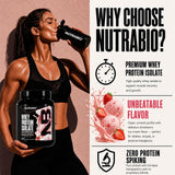 NutraBio batido preparado sabor fresa, bebida sabrosa y baja en carbohidratos