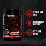 NutraBio Bloodline en vaso mezclado demostrando solubilidad rápida