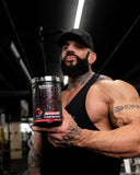 NutraBio Bloodline sabor Blood Moon Cherry servido en vaso atractivo