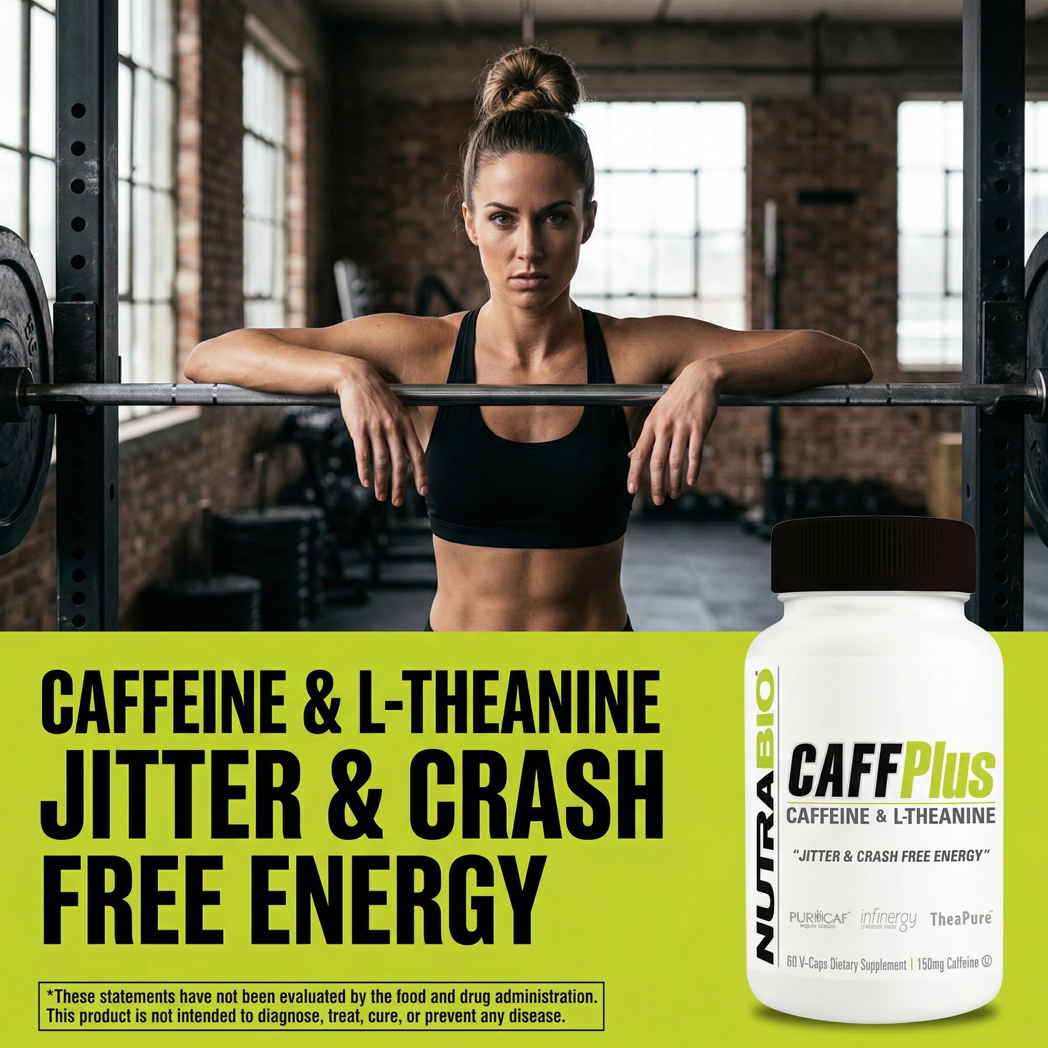 NutraBio CaffPlus comparación de tamaño de cápsula para dosificación