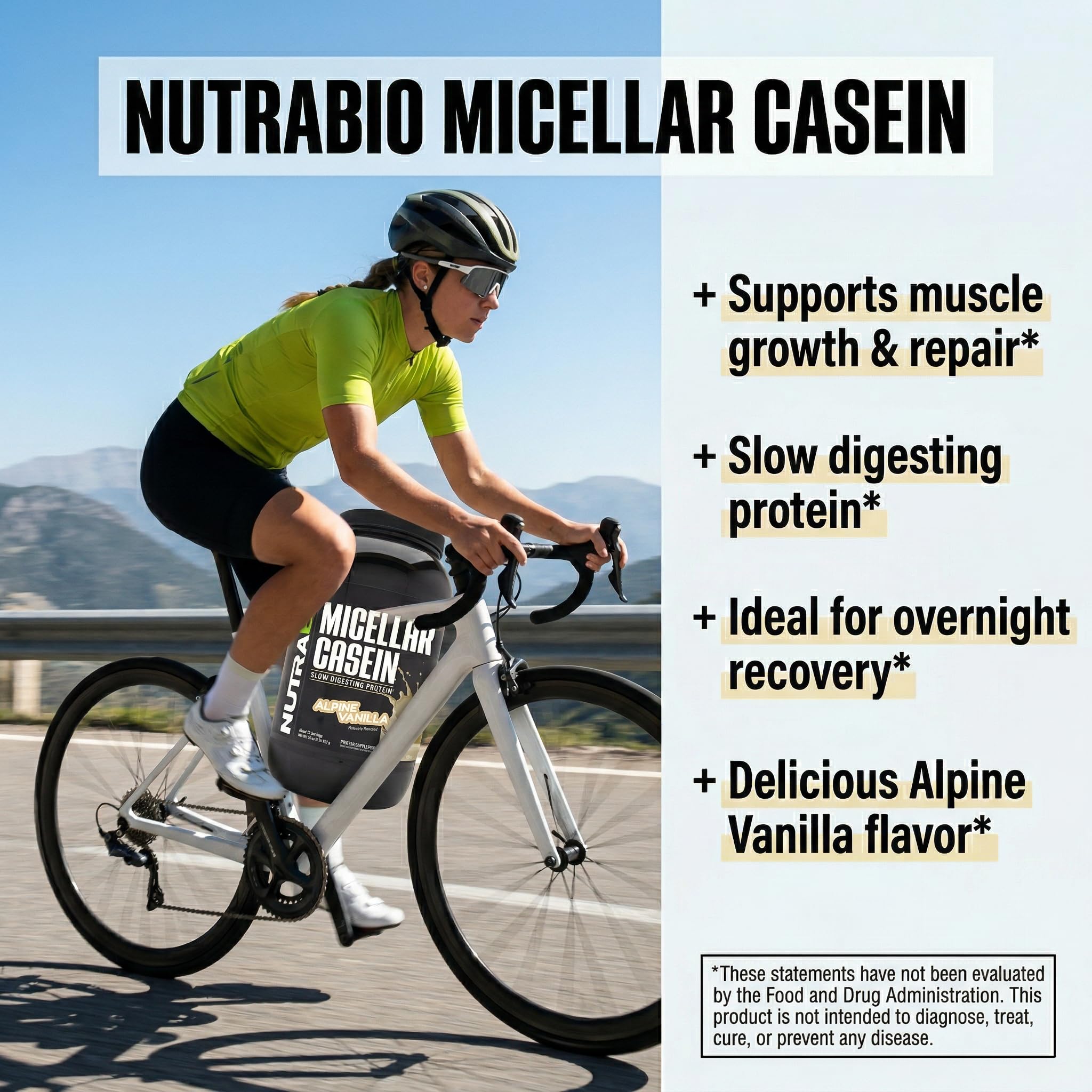 NutraBio batido de casein sabor vainilla listo para consumir y saciar