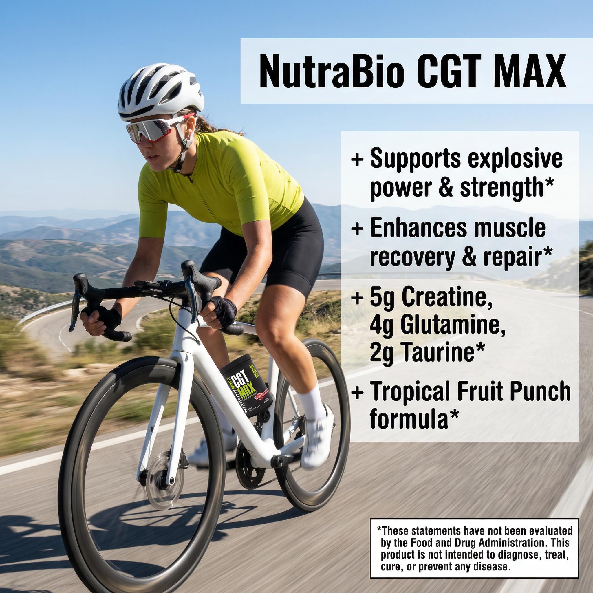 NutraBio CGT-MAX etiqueta con ingredientes y claridad en dosificaciones