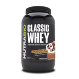 NutraBio Classic Whey frente del envase muestra diseño y transparencia nutricional