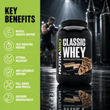 Etiqueta de NutraBio Classic Whey con lista de ingredientes y transparencia total para confianza del usuario