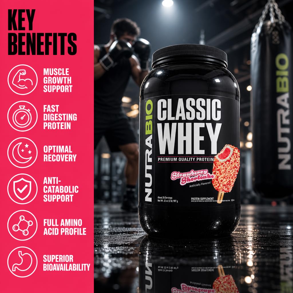 Cucharada de WPC80 mostrando fuente de proteína NutraBio y su alta calidad proteica