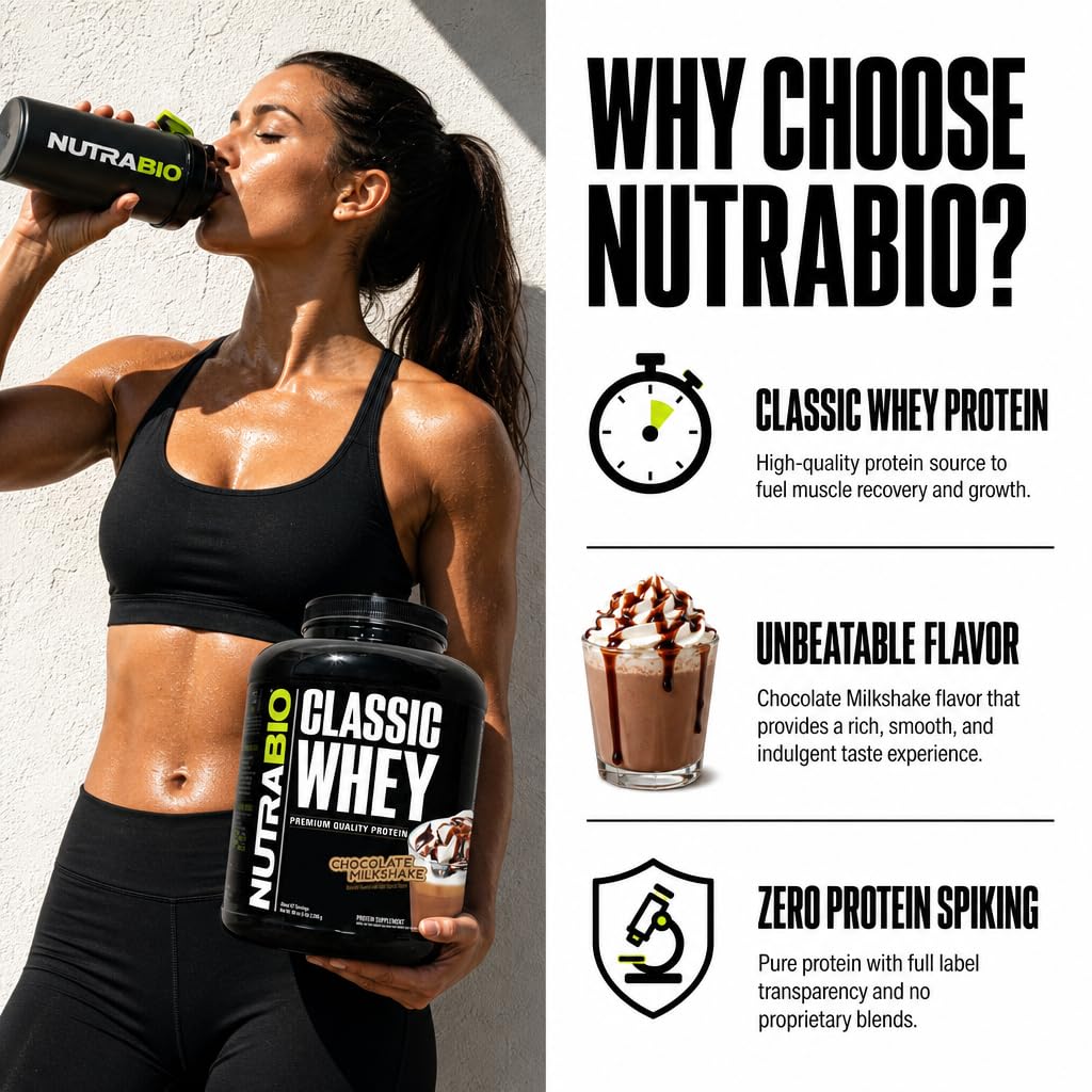NutraBio cuchara medidora con polvo, control preciso de 25 g de proteína por porción