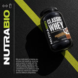 NutraBio Classic Whey porciones medidas en balanza control de dosis precisa
