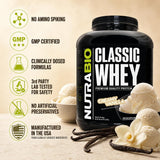 NutraBio smoothie de vainilla preparado, ideal como snack nutritivo