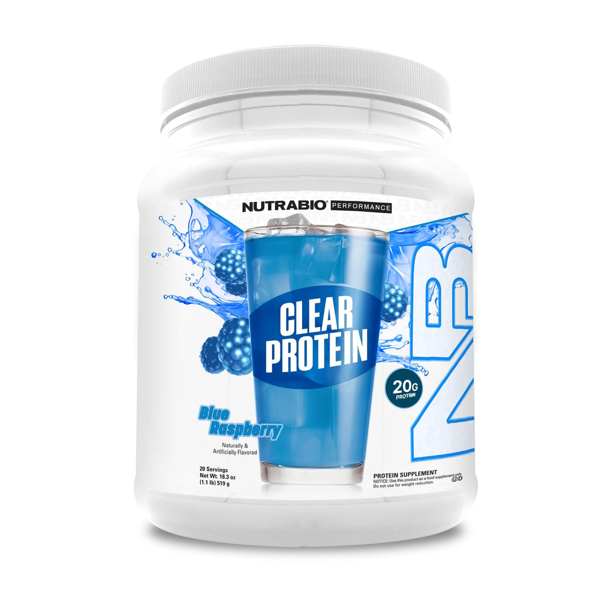 NutraBio bote frontal mostrando el diseño y beneficio refrescante