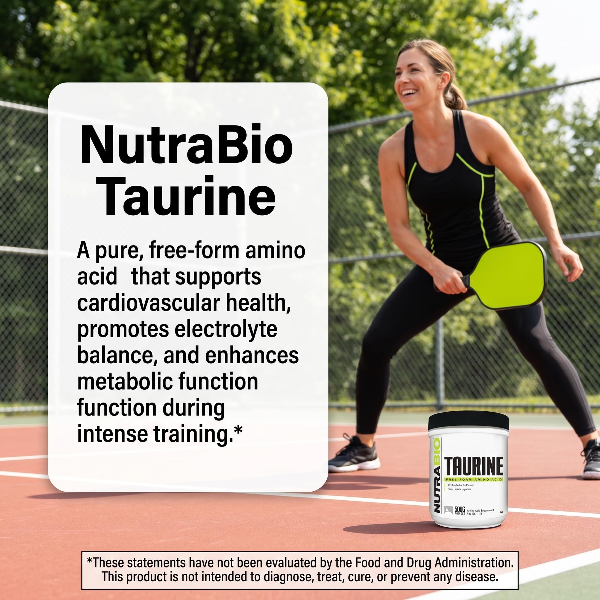 NutraBio comparación de tamaño del tarro de 500g para evaluar porciones y almacenamiento