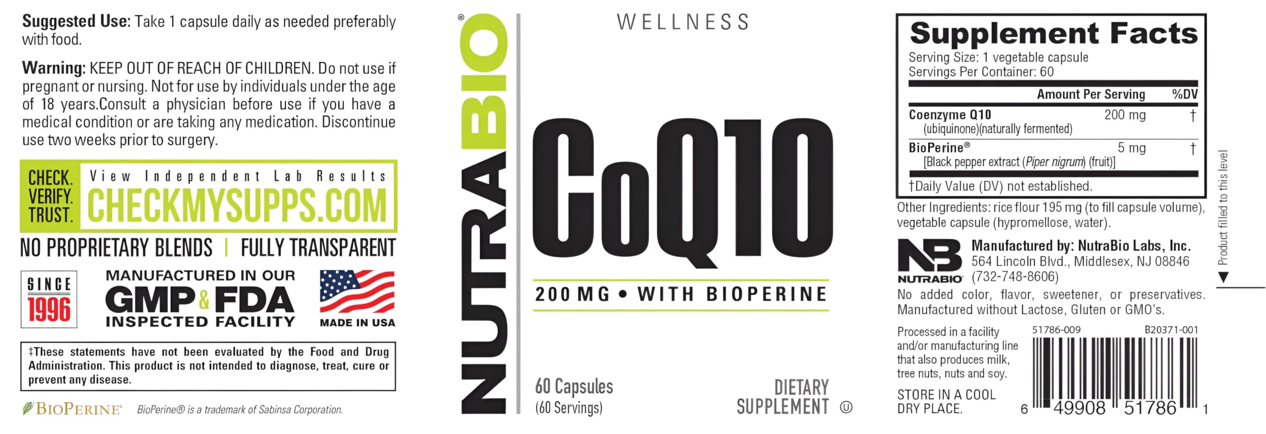 NutraBio CoQ10 detalle de la textura de la cápsula que indica calidad