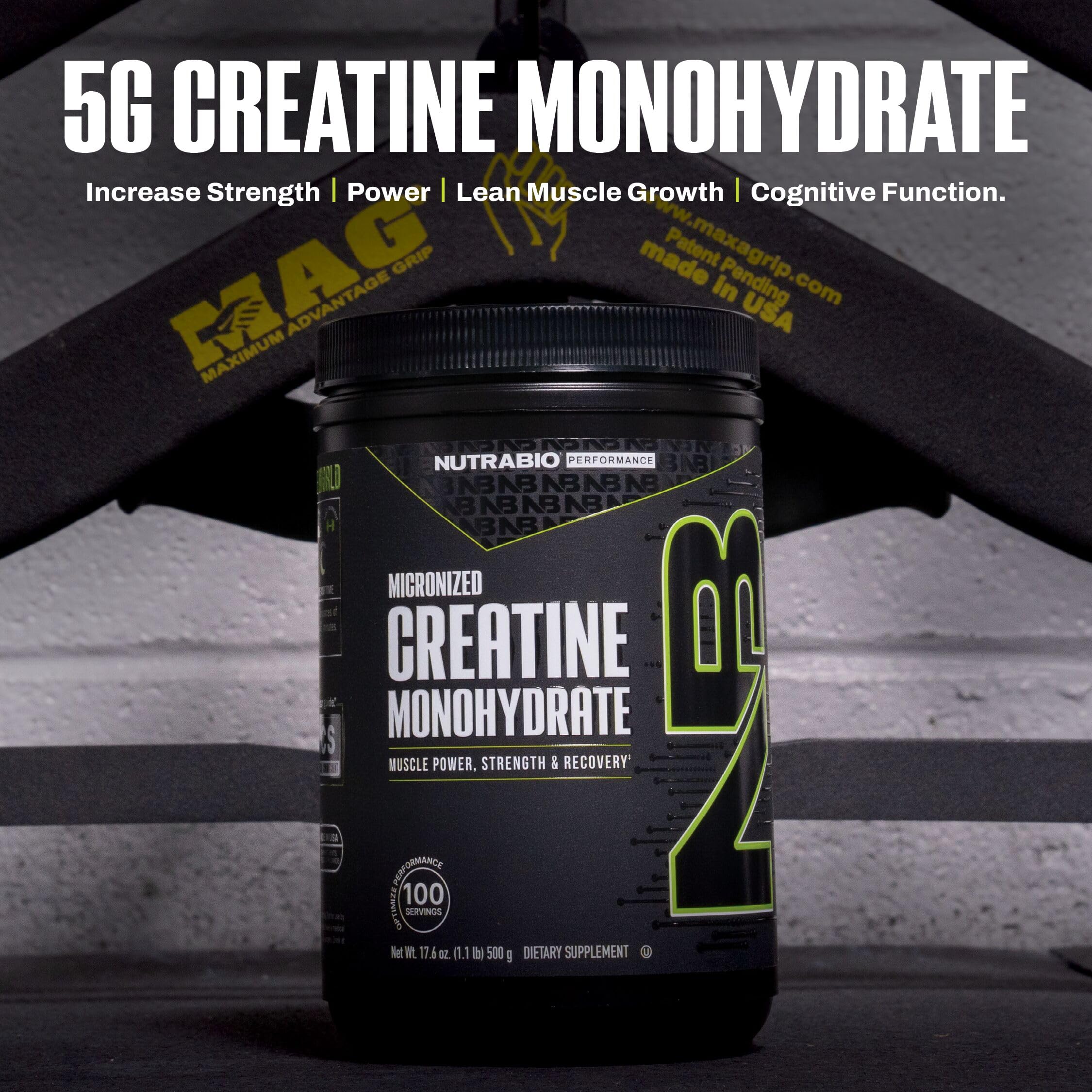 NutraBio cristales micronizados de creatina, mejor absorción