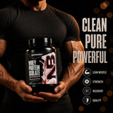 NutraBio textura del polvo isolado cercana, fácil mezcla y disolución rápida