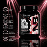 NutraBio etiqueta nutricional visible, información clara sobre aminoácidos y macros