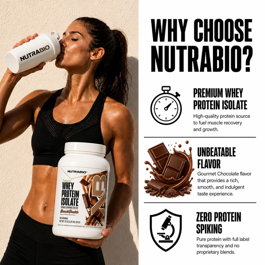 NutraBio etiqueta nutricional visible con perfil de aminoácidos completo