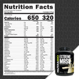 NutraBio polvo textura del Extreme Mass cerca, resalta mezcla fina y solubilidad