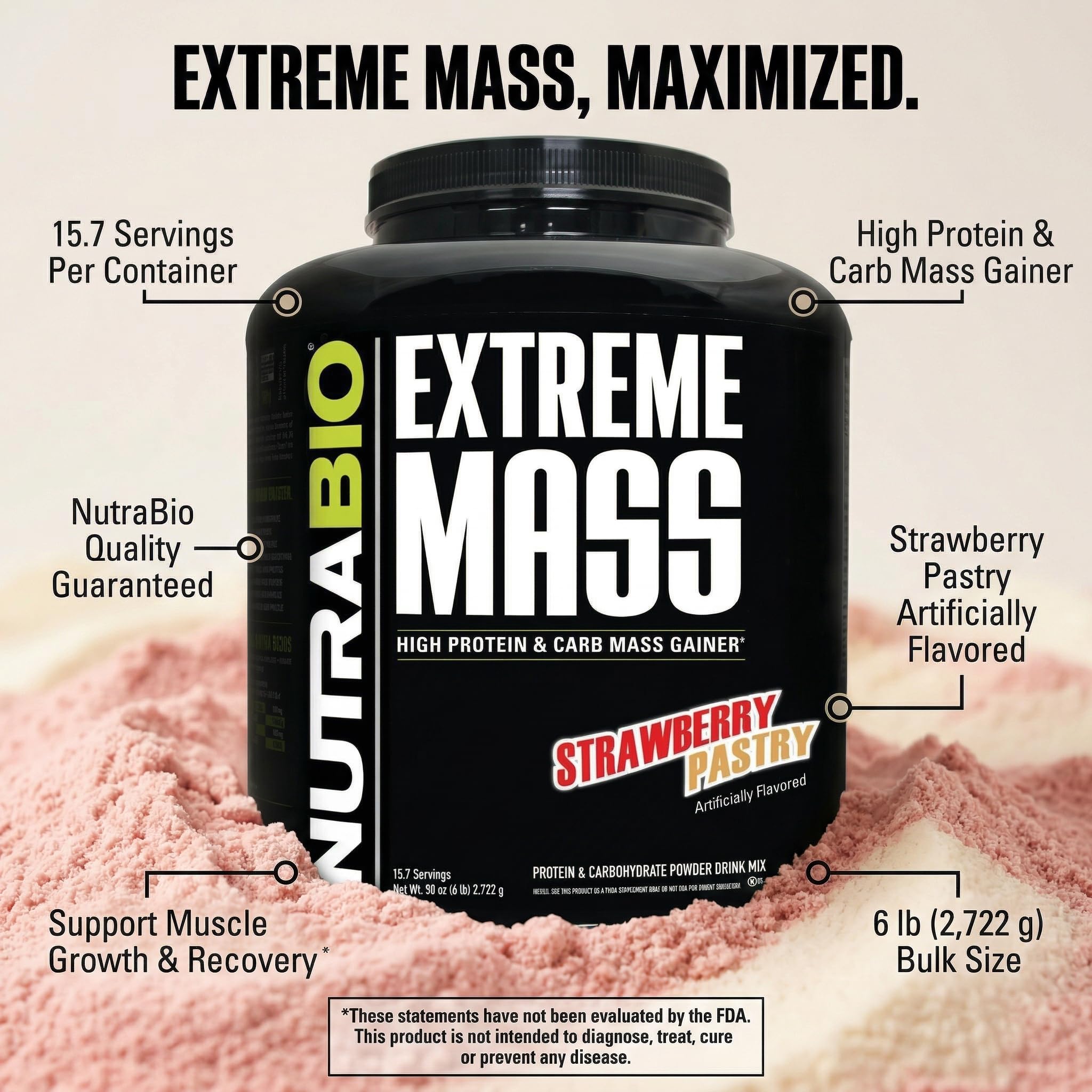 NutraBio envase junto a una pesa para comparar tamaño y raciones