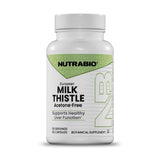 NutraBio frasco delantero del suplemento cardo mariano mostrando diseño claro