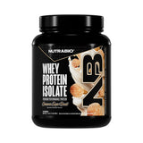 NutraBio frasco frontal del sabor Cinnamon Sugar Donut mostrando el diseño y cantidad