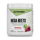 NutraBio frasco Mega Beets al frente mostrando diseño y confianza de marca
