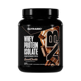 NutraBio vista frontal del envase chocolate con información clara de 25 g proteína