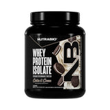 NutraBio envase frontal Cookies & Cream mostrando benefits claros