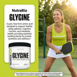 Ingredientes puros sobre fondo blanco resaltando la limpieza de NutraBio Glycine