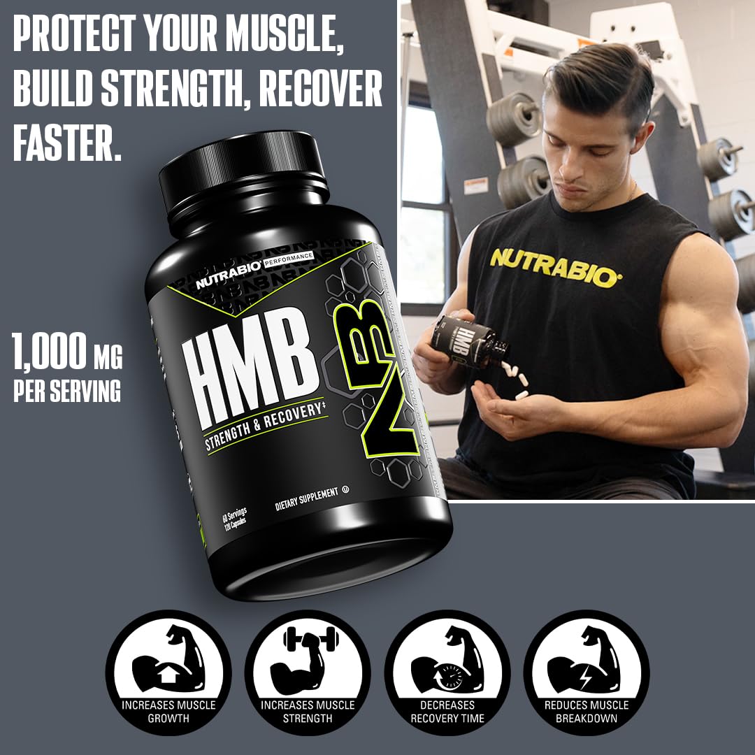 NutraBio HMB cápsulas mostrando textura y facilidad de ingestión