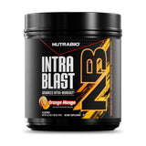 NutraBio Intra Blast frente del envase mostrando diseño y beneficios