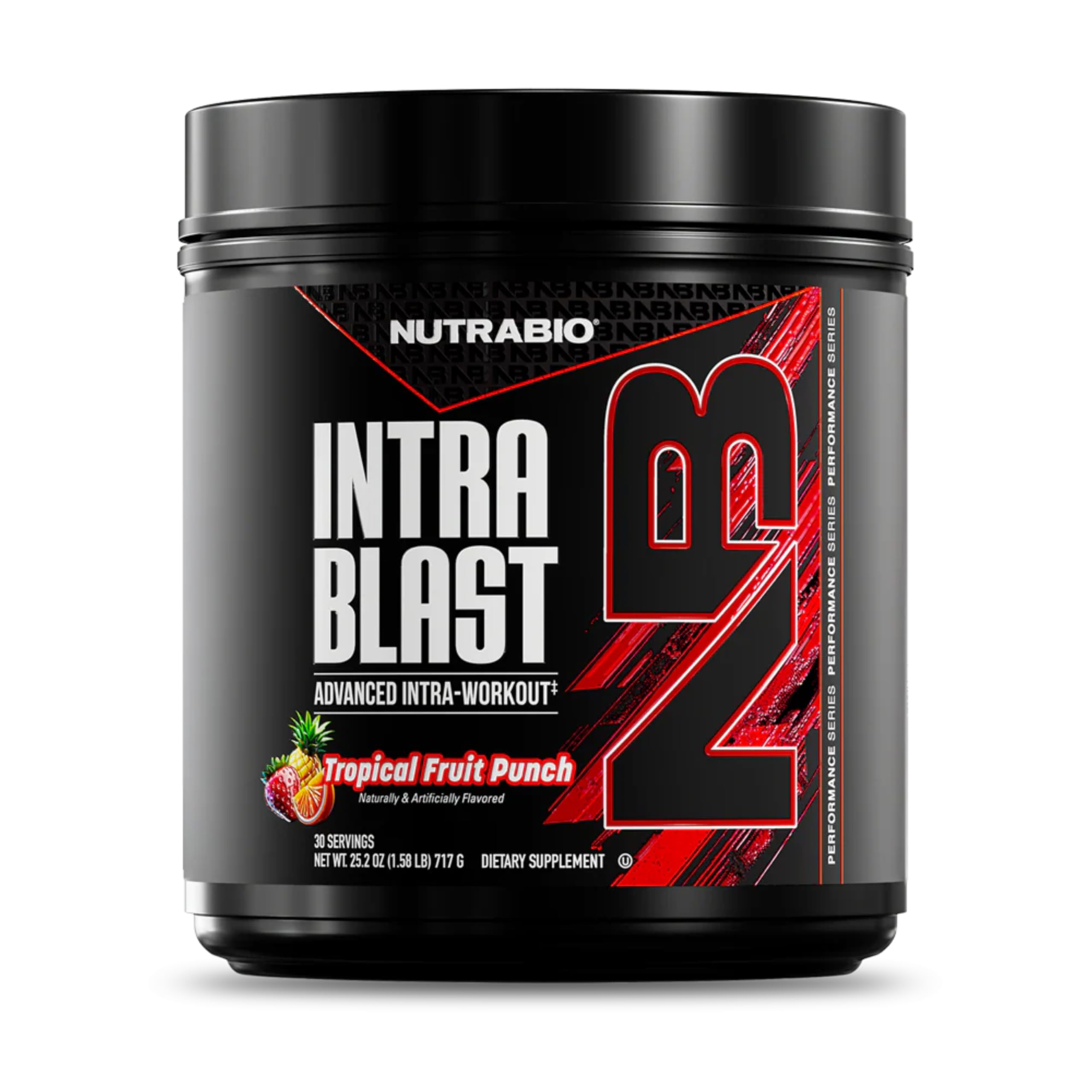 NutraBio bote frontal mostrando el producto y beneficios visibles