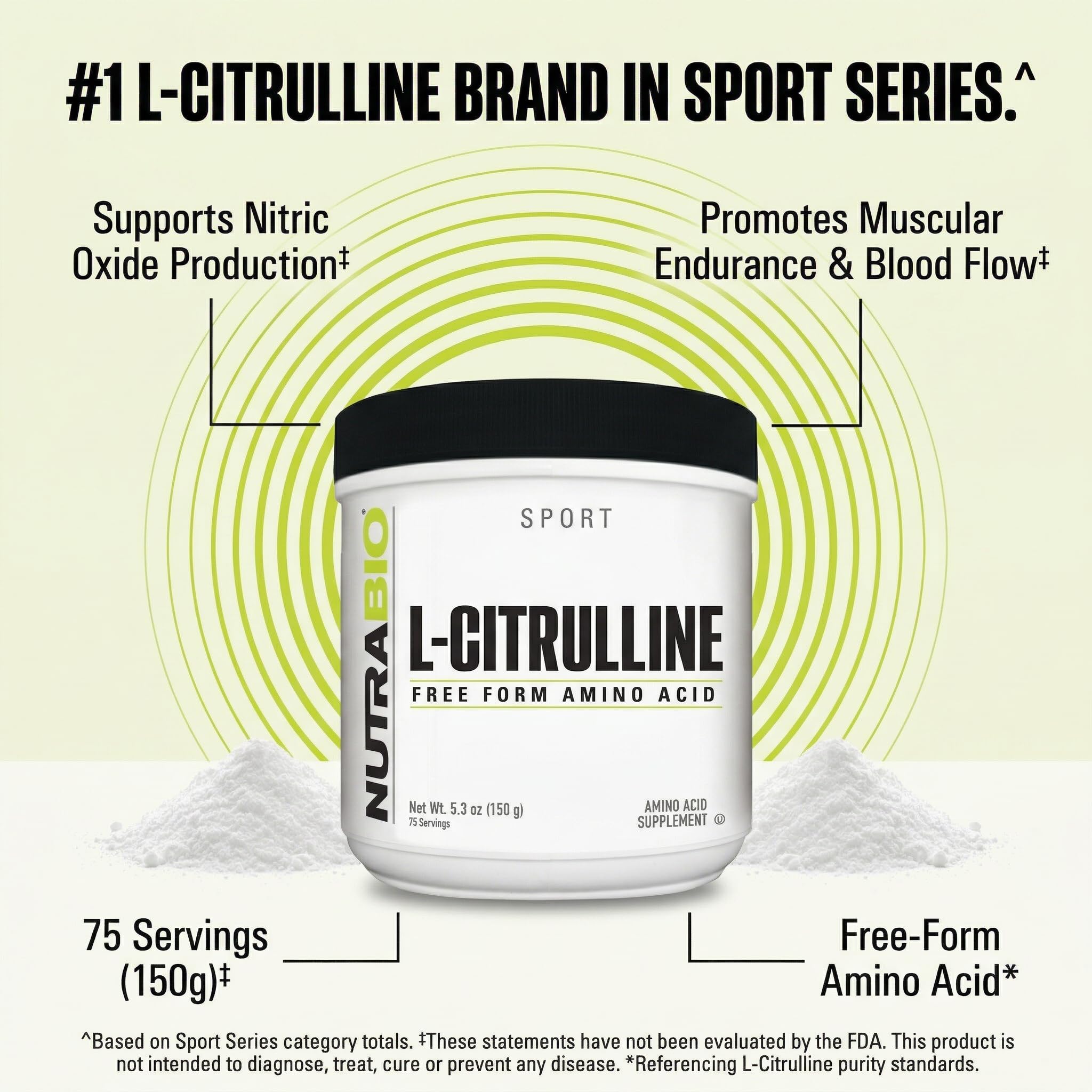 NutraBio etiqueta nutricional de L-Citrulline con información clara