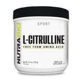 NutraBio envase frontal de L-Citrulline mostrando marca y formato práctico