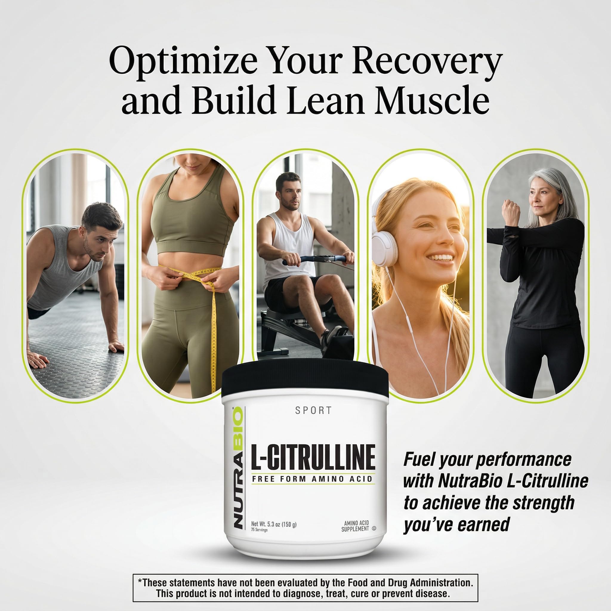 NutraBio L-Citrulline en sesión al aire libre, apoyo al rendimiento