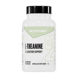 NutraBio frasco frontal mostrando etiqueta clara y beneficio relajación