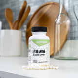 NutraBio polvo de L-teanina para ver textura y pureza del ingrediente