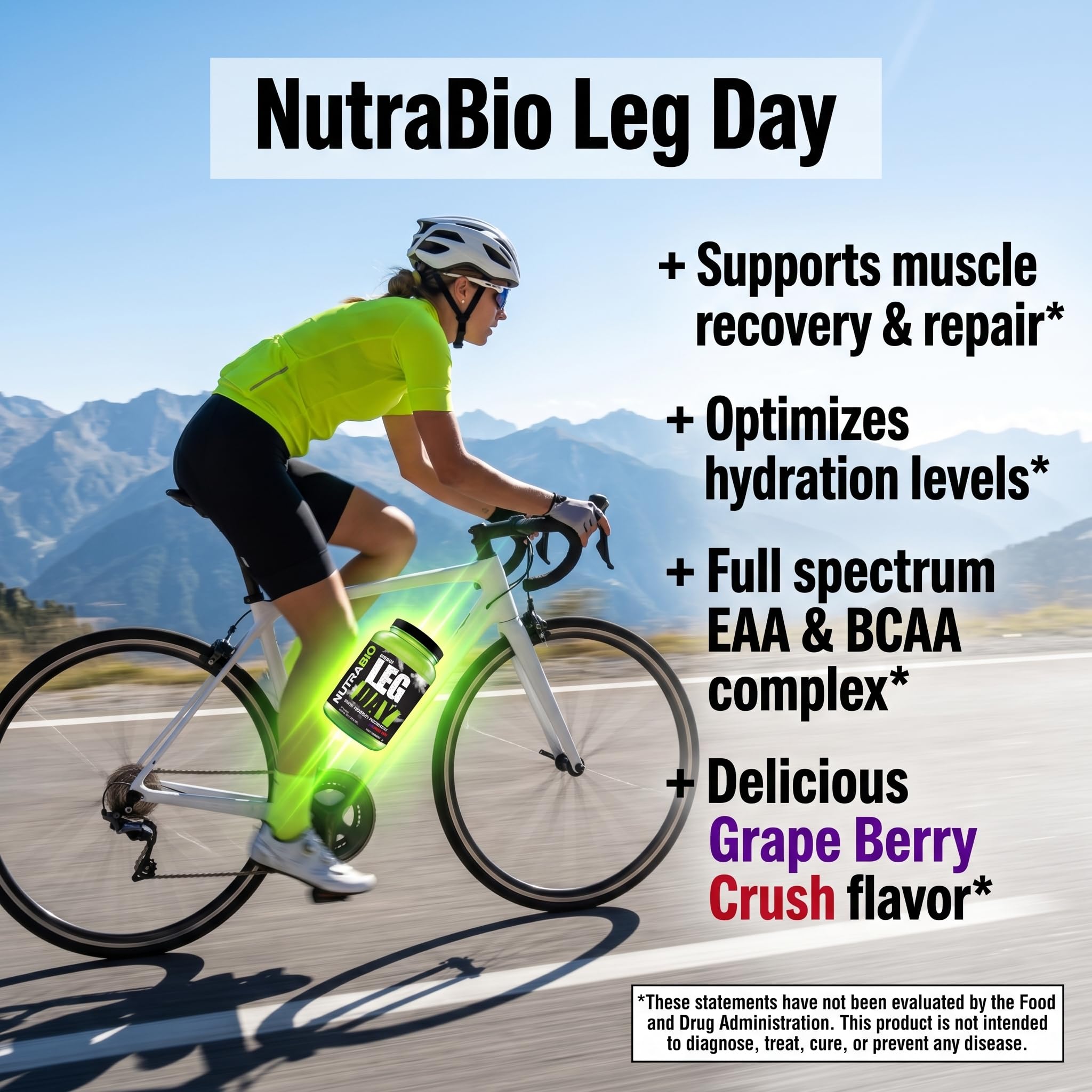 NutraBio LEG DAY atleta consumiendo durante entrenamiento, energía sostenida