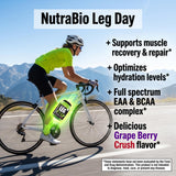 NutraBio LEG DAY atleta consumiendo durante entrenamiento, energía sostenida