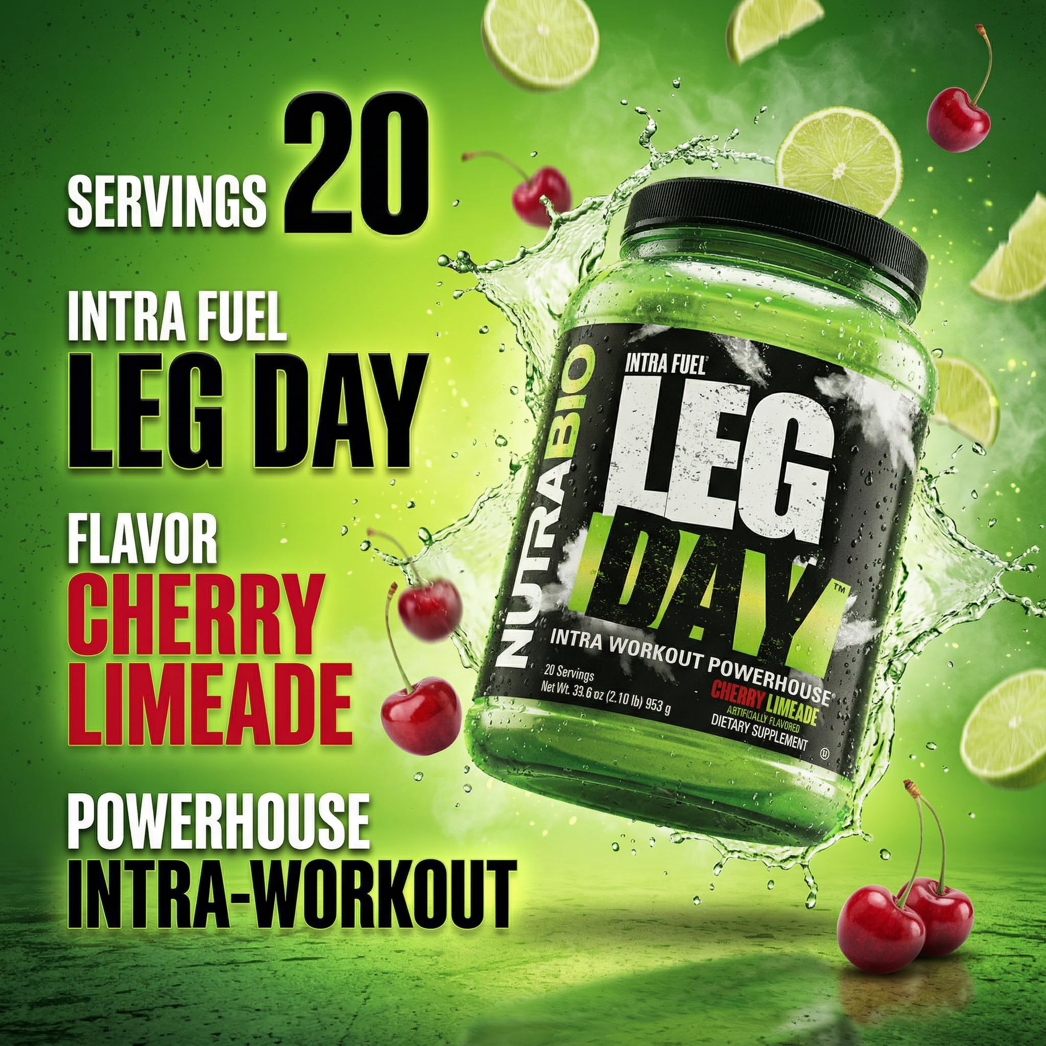 NutraBio Cherry Lime sabor refrescante durante el entrenamiento