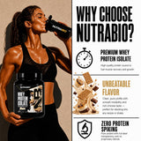 NutraBio cuchara con porción de 25 g, dosificación precisa y práctica