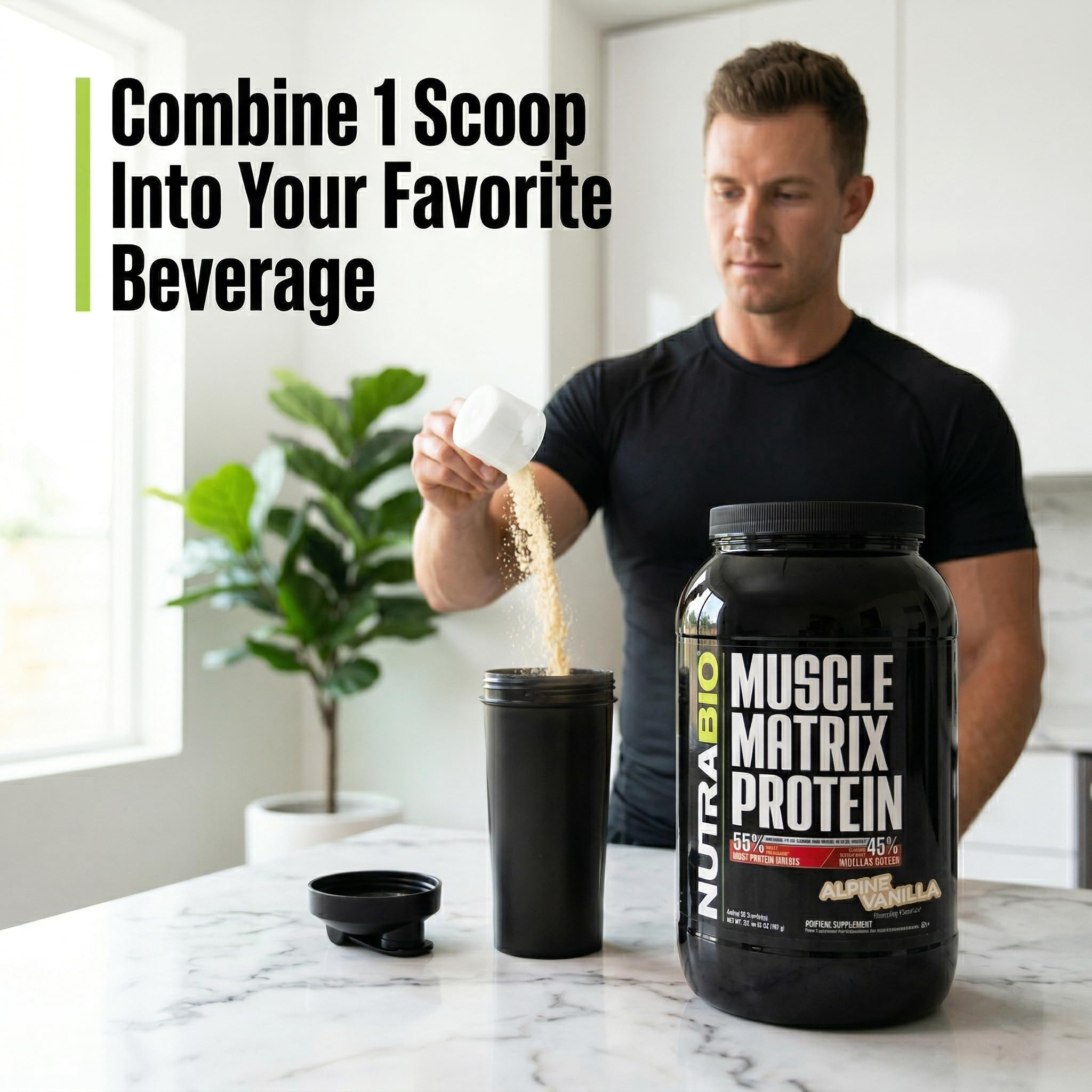 NutraBio producto preparado junto a equipo de gimnasio para uso post-entreno