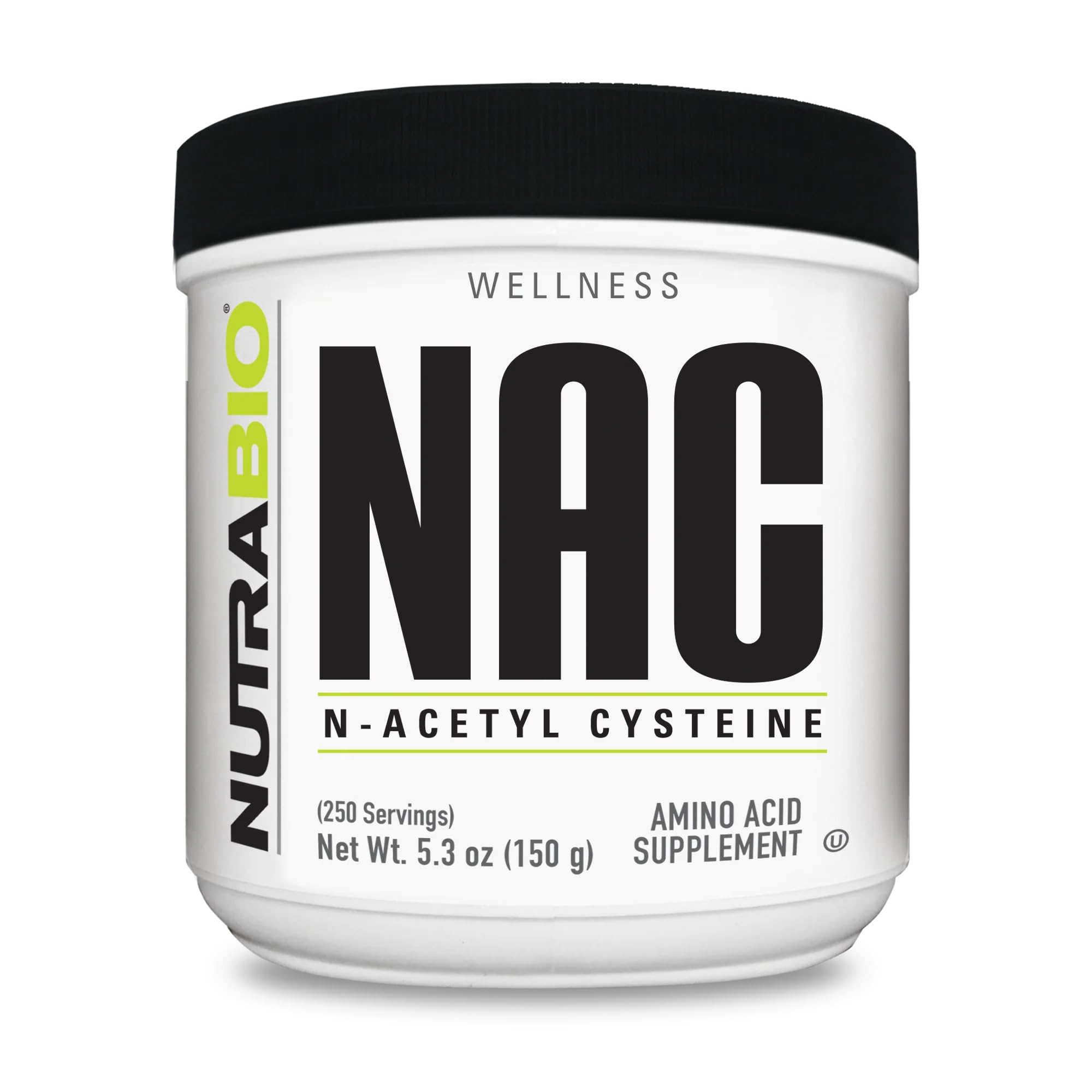 NutraBio NAC frente del empaque mostrando fórmula limpia y sin rellenos