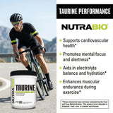 NutraBio textura del polvo en cuchara mostrando finura para disolución rápida