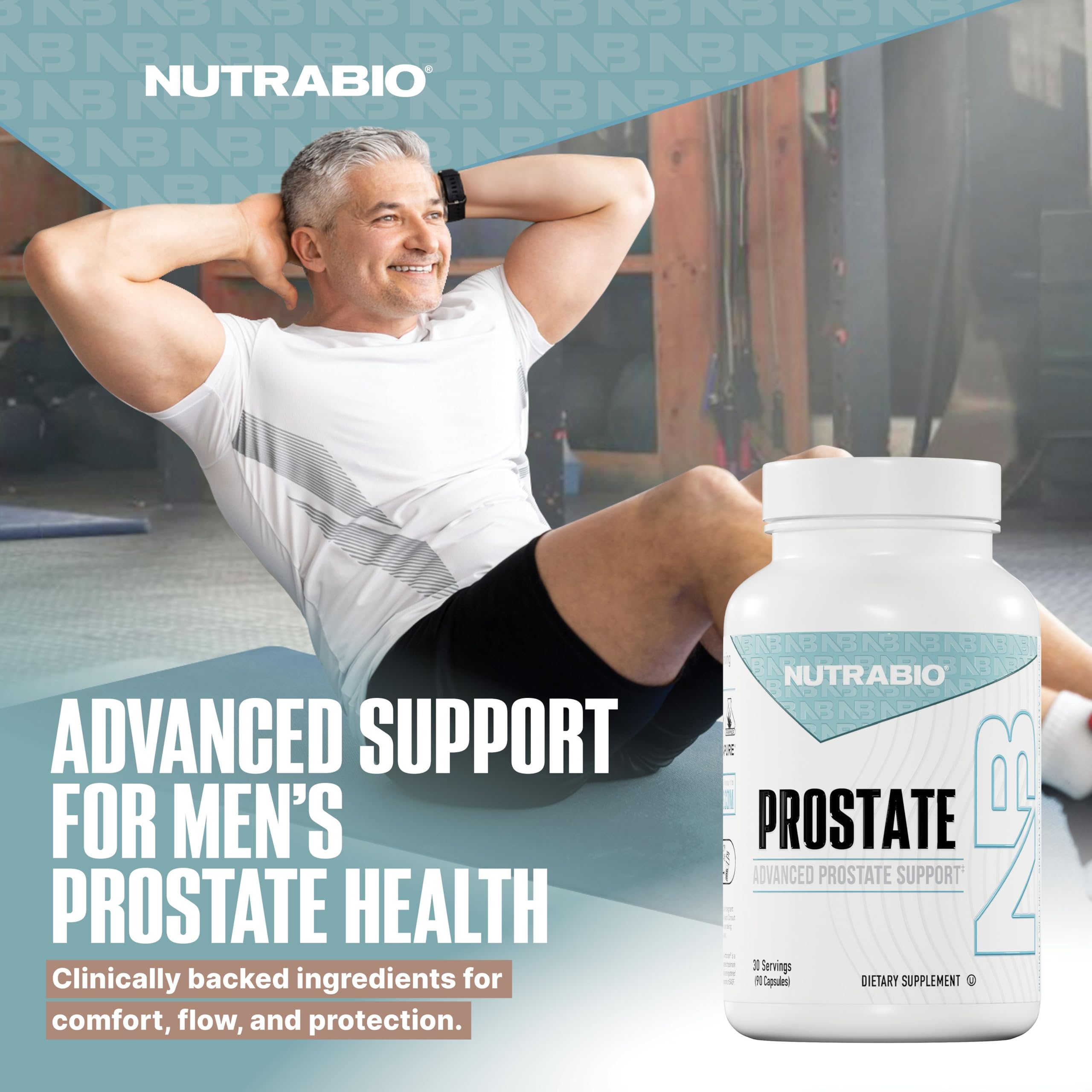 NutraBio Prostate etiqueta de ingredientes con lectura clara y beneficio