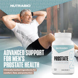 NutraBio Prostate etiqueta de ingredientes con lectura clara y beneficio