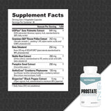 NutraBio Prostate envase abierto con cápsulas visibles para uso inmediato