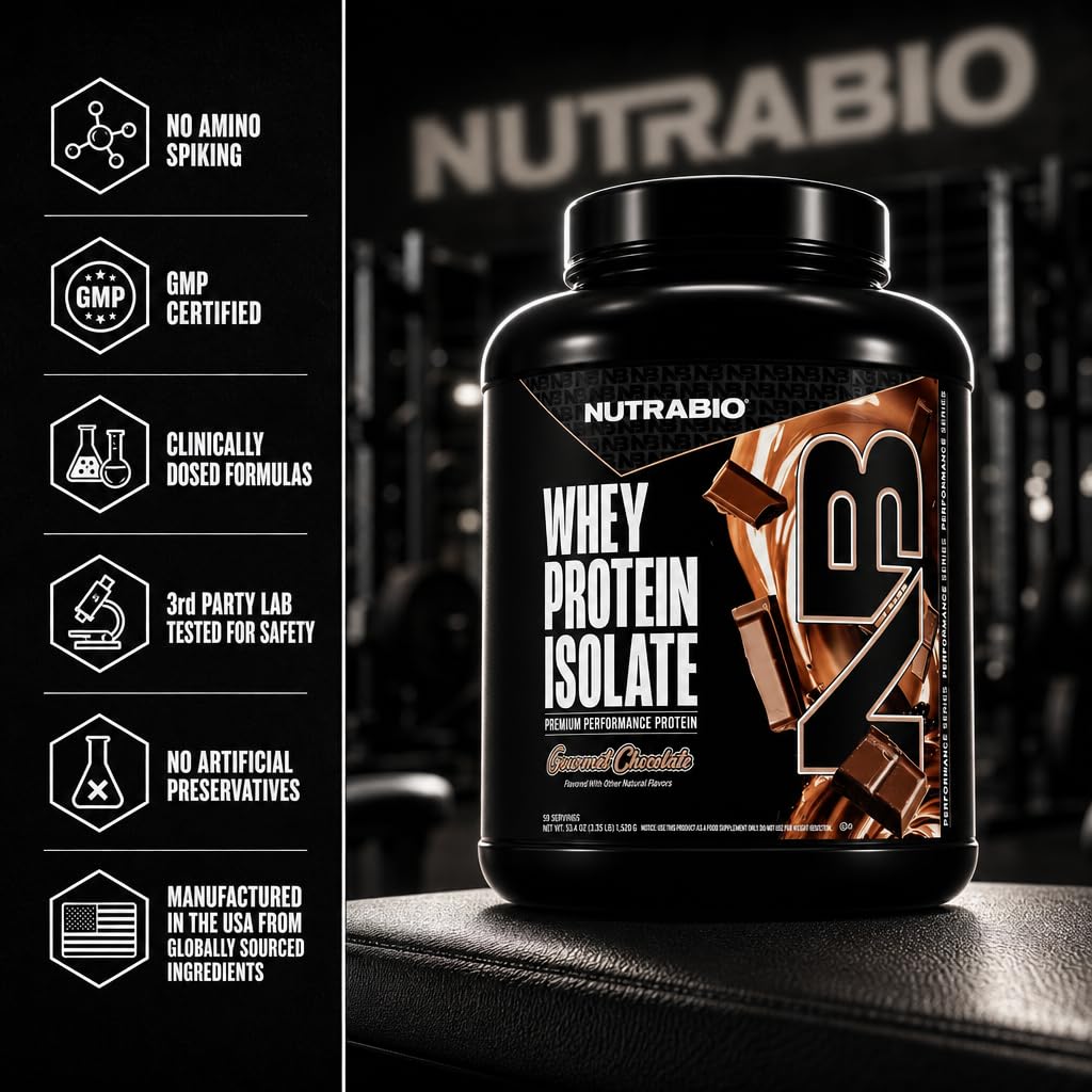 NutraBio scoop con polvo mostrando porcion de 25 g de proteina