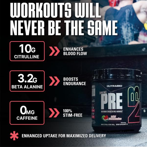 Persona tomando NutraBio STIM-Free antes de entrenar, energía sin cafeína