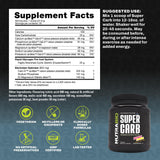 NutraBio Super Carb etiqueta visible con lista transparente y garantía de calidad