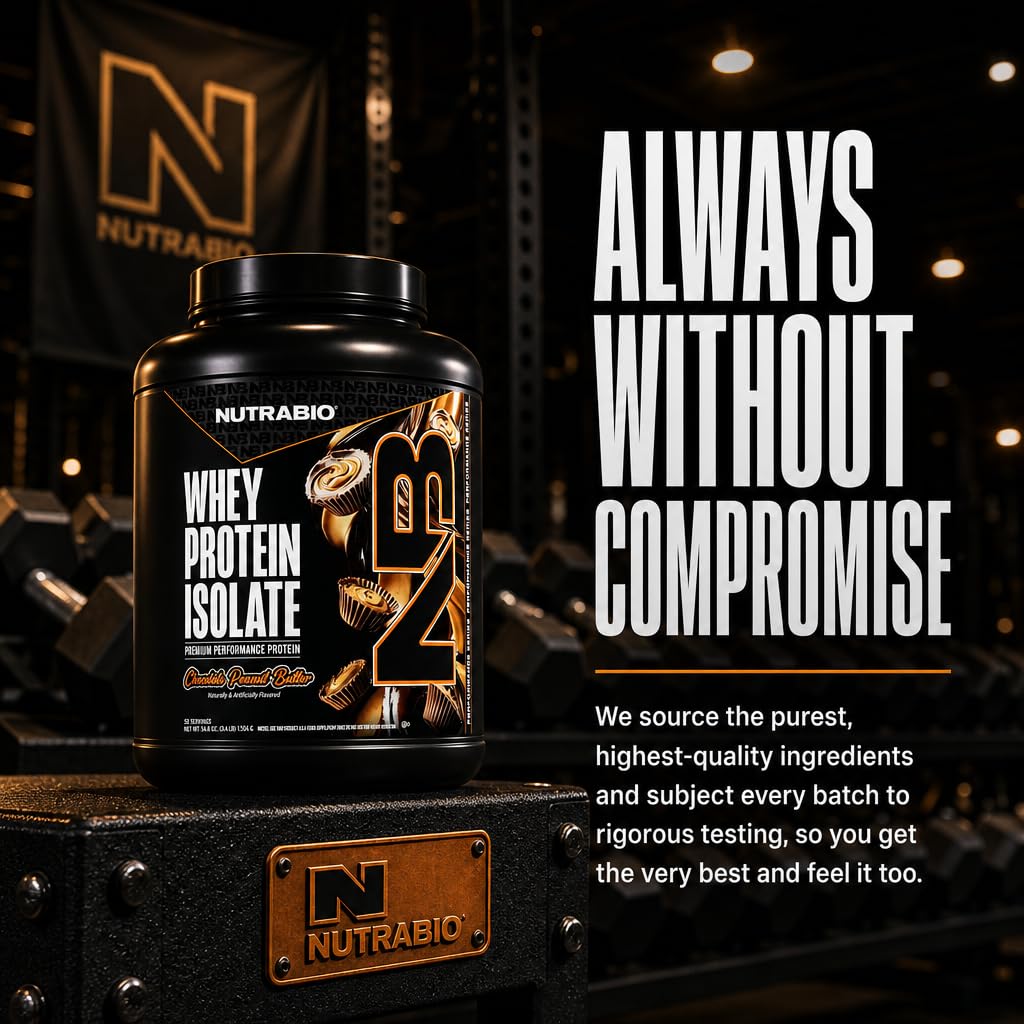 NutraBio envase en mano mostrando tamaño y 50 servicios
