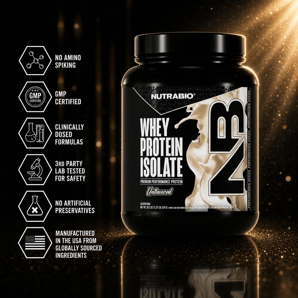NutraBio comparativa de tamaño muestra 20 servicios y control de porciones